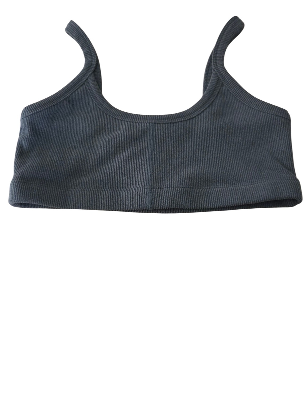 Ribbed Scoop Neck Bralette in Slate Gray